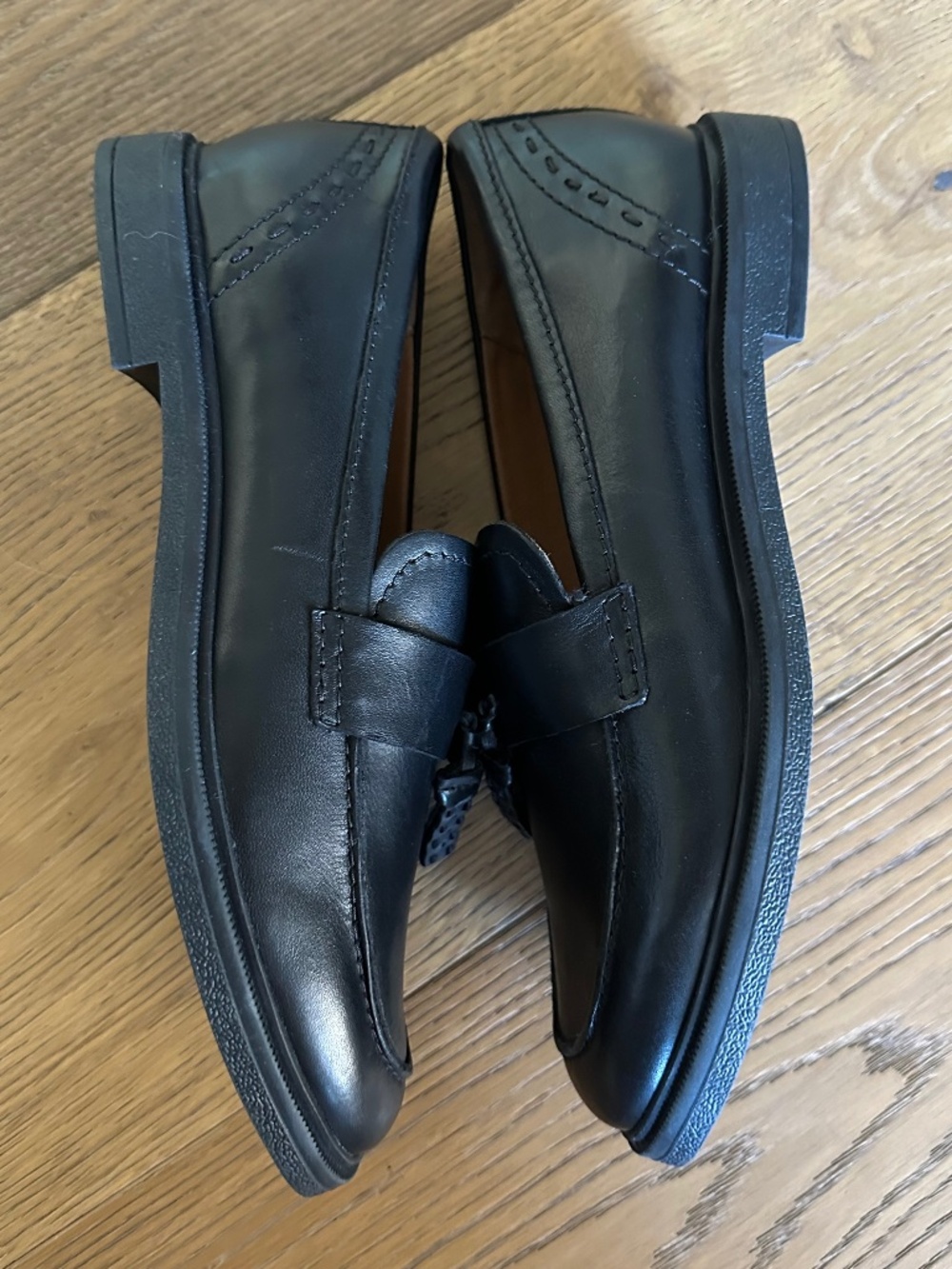 Earth Deeana Black Leather Tassel Loafers Size 9 - Picture 10 of 14